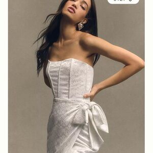 Anthropologie, V. Chapman June Corset Jacquard Front-Slit Gown